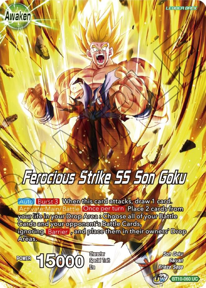 Son Goku // Ferocious Strike SS Son Goku BT10-060 card from Theme Selection: History of Son Goku