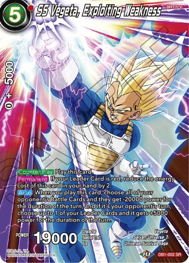 SS Vegeta, Exploiting Weakness DB1-002 card from Theme Selection: History of Vegeta