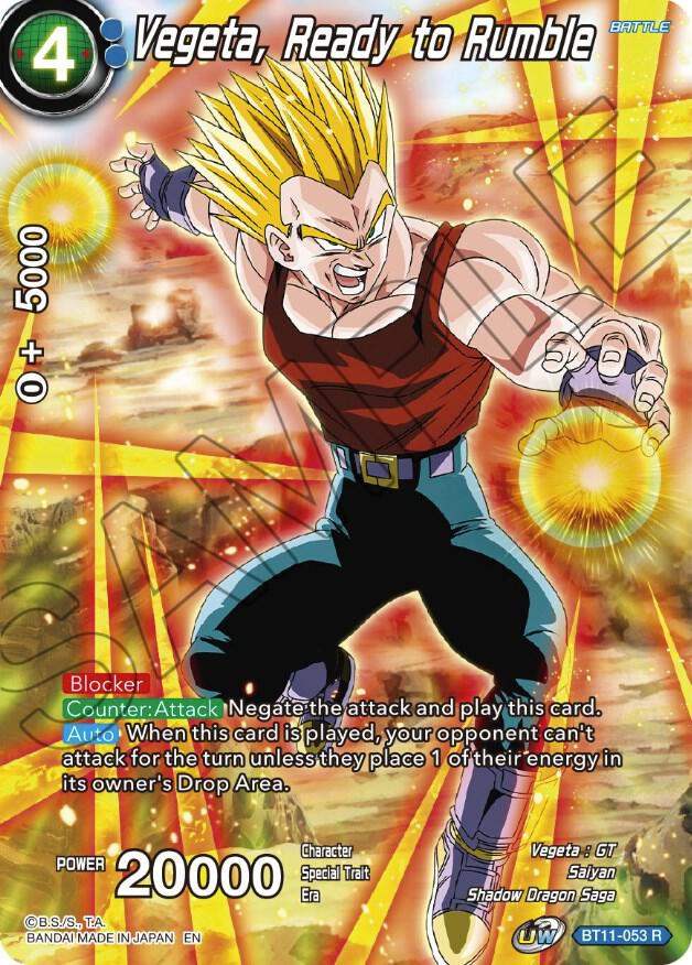 Vegeta, Ready to Rumble BT11-053 card from Theme Selection: History of Vegeta