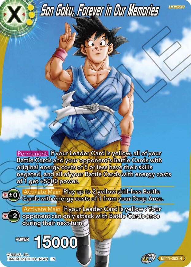 Son Goku, Forever in Our Memories BT11-093 card from Theme Selection: History of Son Goku
