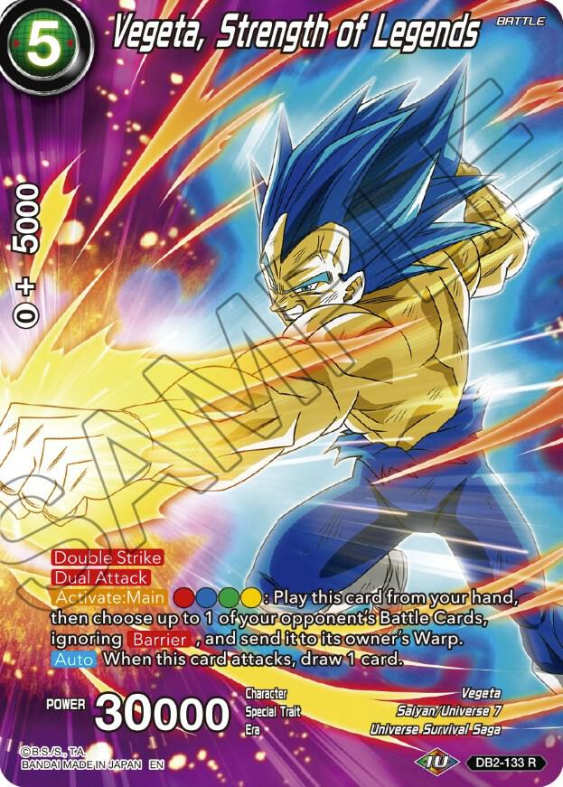 Vegeta, Strength of Legends DB2-133 card from Theme Selection: History of Vegeta