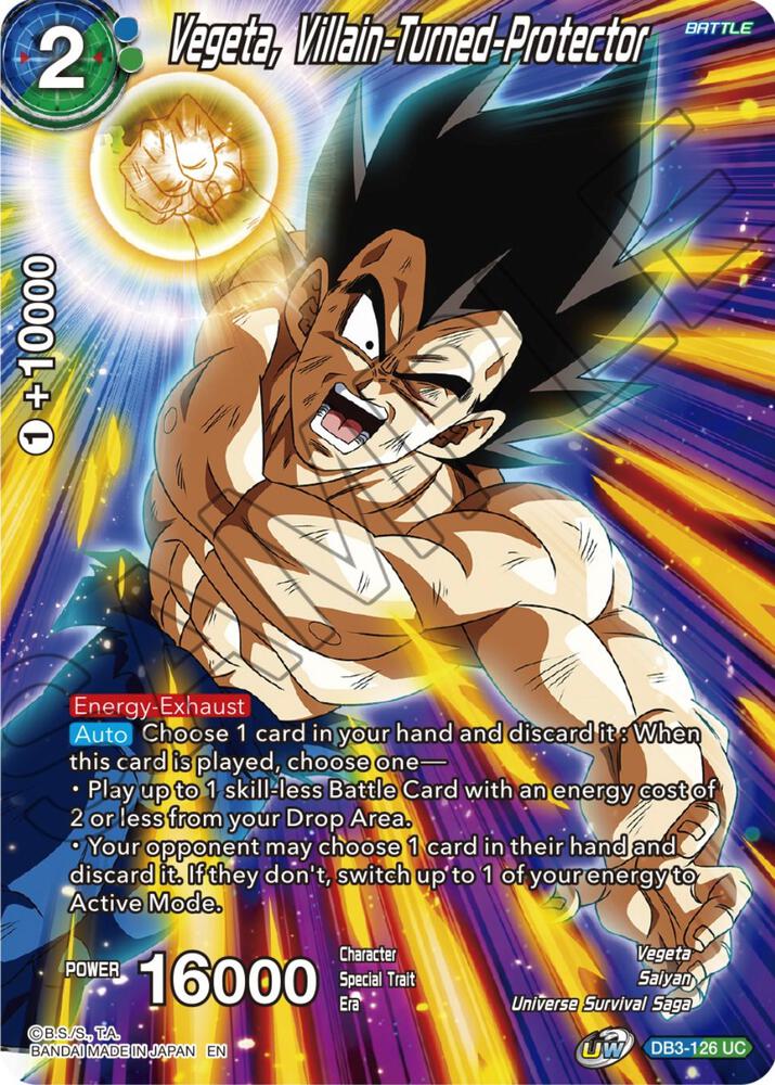 Vegeta, Villain-Turned-Protector DB3-126 card from Theme Selection: History of Vegeta