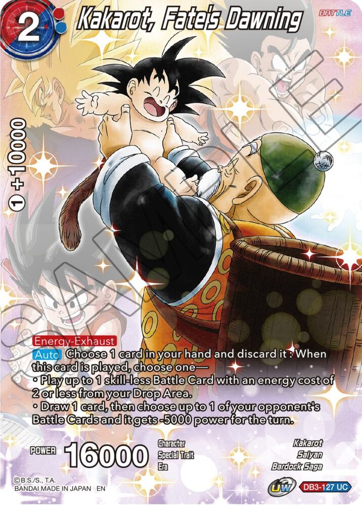 Kakarot, Fate's Dawning DB3-127 card from Theme Selection: History of Son Goku