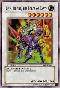 Gaia Knight, the Force of Earth (Super Rare) 5DS1-EN042 card from 5D's 2008 Starter Deck