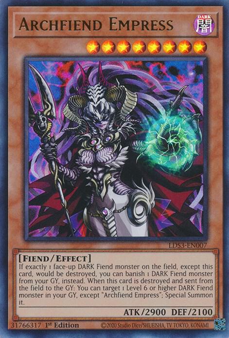 Archfiend Empress LDS3-EN007 card from Legendary Duelists: Season 3