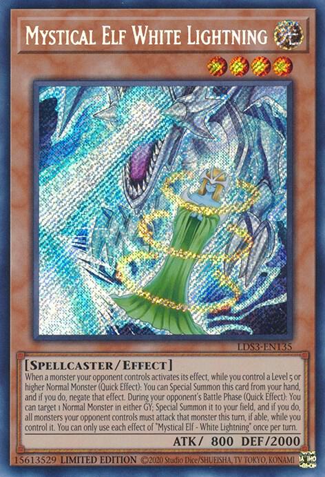Mystical Elf White Lightning LDS3-EN135 card from Legendary Duelists: Season 3