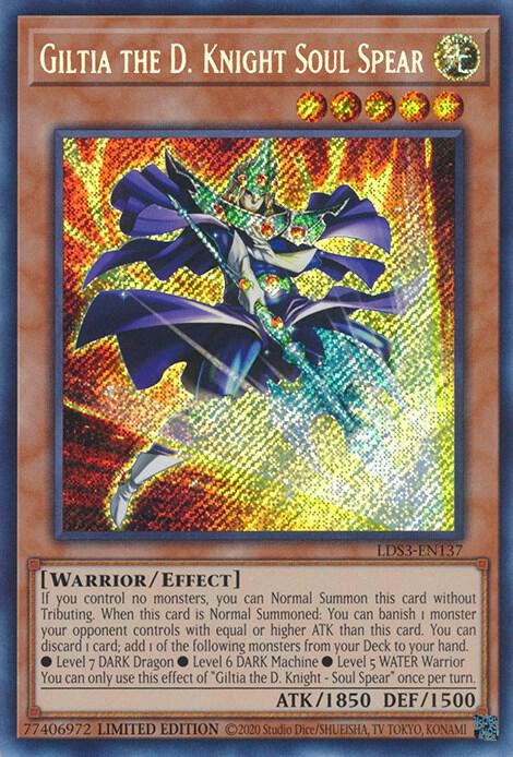 Giltia the D. Knight Soul Spear LDS3-EN137 card from Legendary Duelists: Season 3