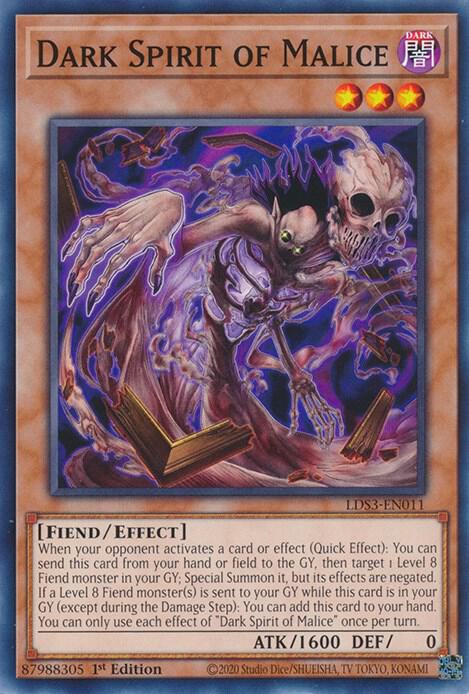 Dark Spirit of Malice LDS3-EN011 card from Legendary Duelists: Season 3