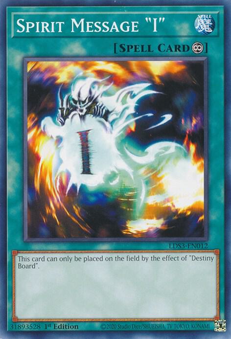 Spirit Message "I" LDS3-EN012 card from Legendary Duelists: Season 3