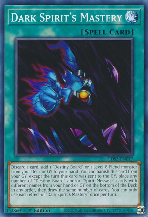 Dark Spirit's Mastery LDS3-EN017 card from Legendary Duelists: Season 3