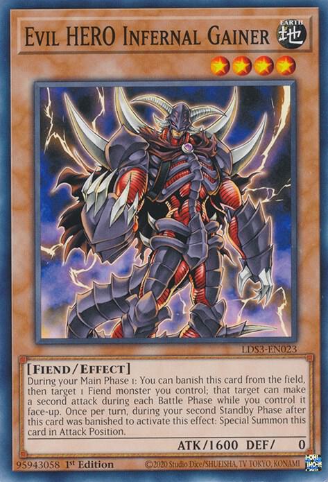 Evil HERO Infernal Gainer LDS3-EN023 card from Legendary Duelists: Season 3