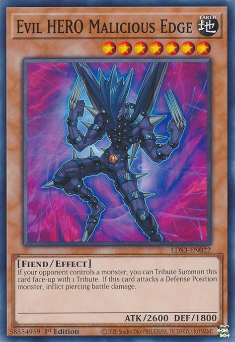 Evil HERO Malicious Edge LDS3-EN022 card from Legendary Duelists: Season 3