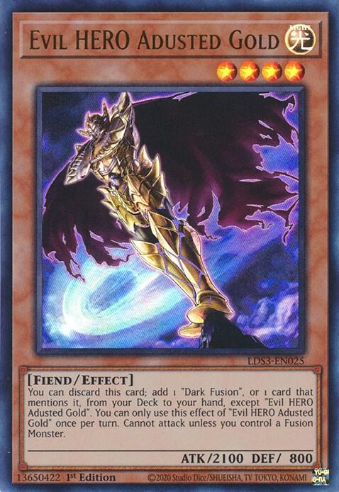 Evil HERO Adusted Gold LDS3-EN025 card from Legendary Duelists: Season 3