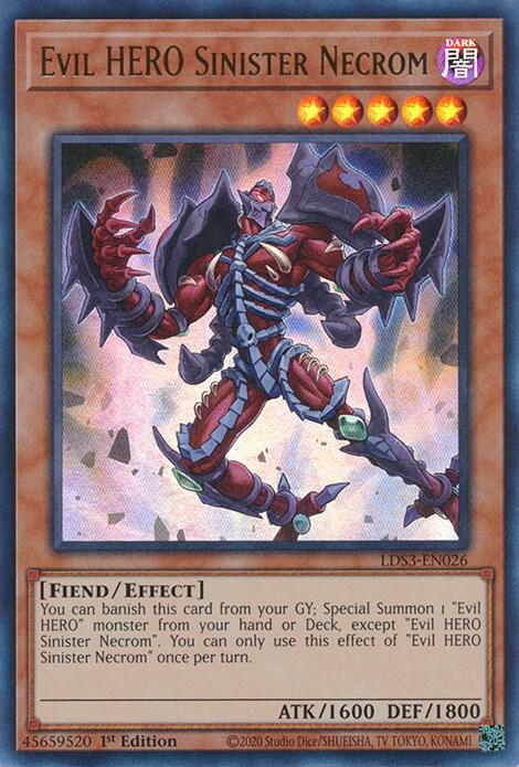 Evil HERO Sinister Necrom LDS3-EN026 card from Legendary Duelists: Season 3