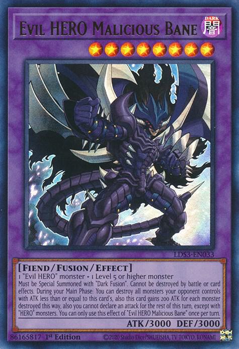 Evil HERO Malicious Bane LDS3-EN033 card from Legendary Duelists: Season 3