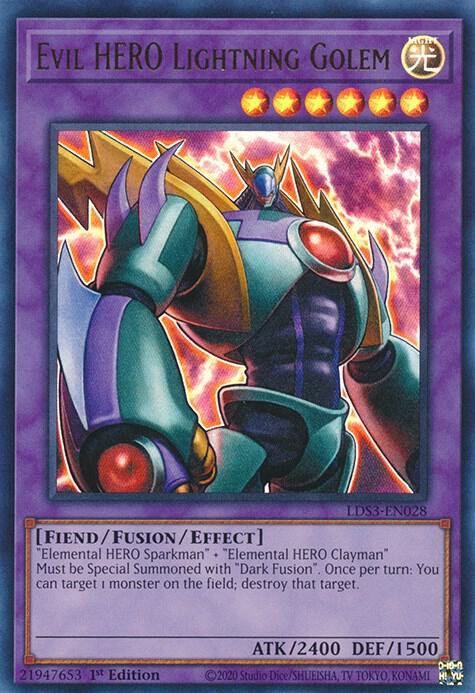 Evil HERO Lightning Golem LDS3-EN028 card from Legendary Duelists: Season 3