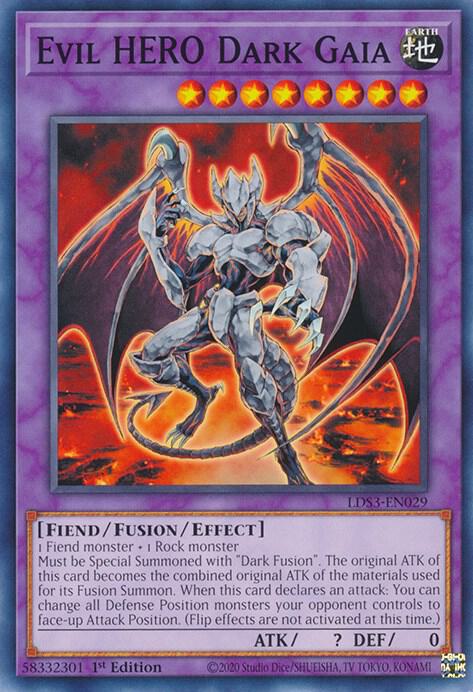 Evil HERO Dark Gaia LDS3-EN029 card from Legendary Duelists: Season 3