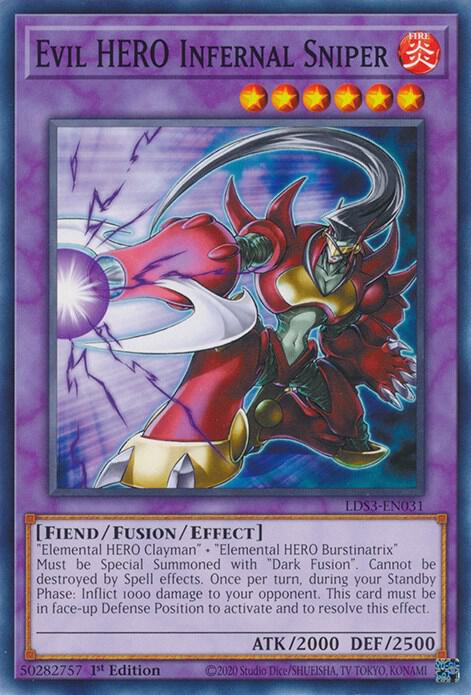 Evil HERO Infernal Sniper LDS3-EN031 card from Legendary Duelists: Season 3