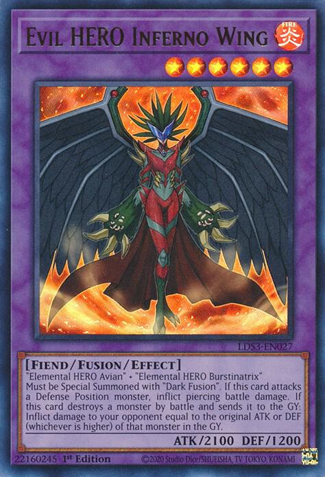 Evil HERO Inferno Wing LDS3-EN027 card from Legendary Duelists: Season 3