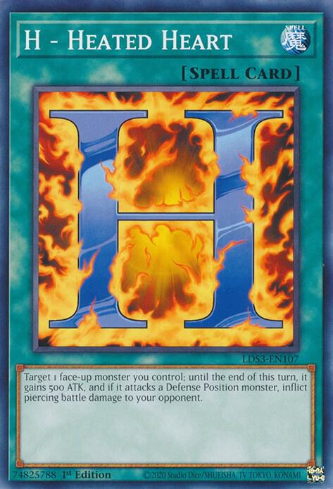 H - Heated Heart LDS3-EN107 card from Legendary Duelists: Season 3