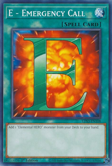 E - Emergency Call LDS3-EN108 card from Legendary Duelists: Season 3