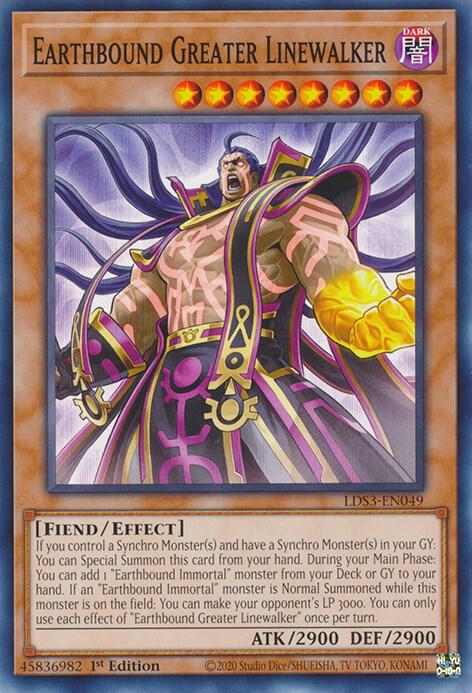 Earthbound Greater Linewalker LDS3-EN049 card from Legendary Duelists: Season 3
