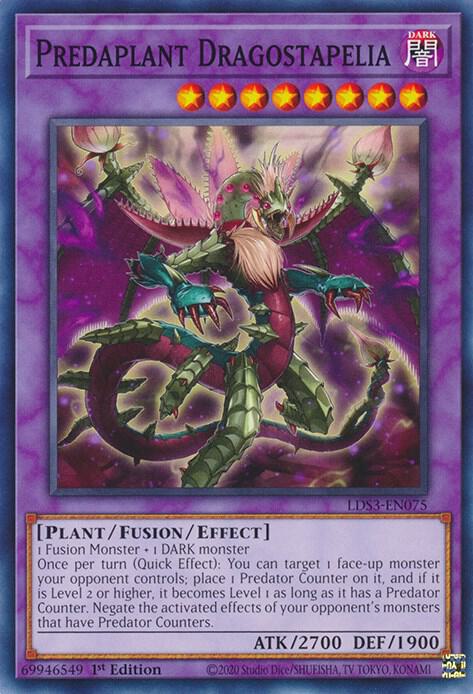 Predaplant Dragostapelia LDS3-EN075 card from Legendary Duelists: Season 3