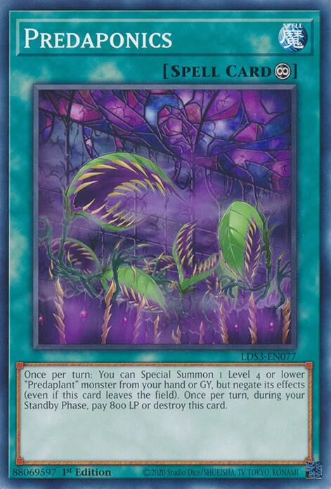 Predaponics LDS3-EN077 card from Legendary Duelists: Season 3