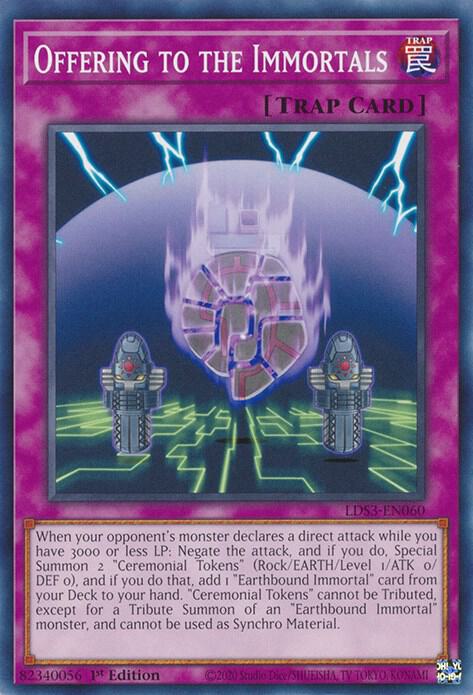 Offering to the Immortals LDS3-EN060 card from Legendary Duelists: Season 3