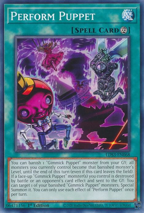 Perform Puppet LDS3-EN068 card from Legendary Duelists: Season 3