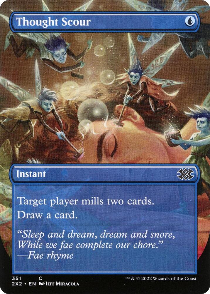 Thought Scour (Borderless) 351 card from Double Masters 2022