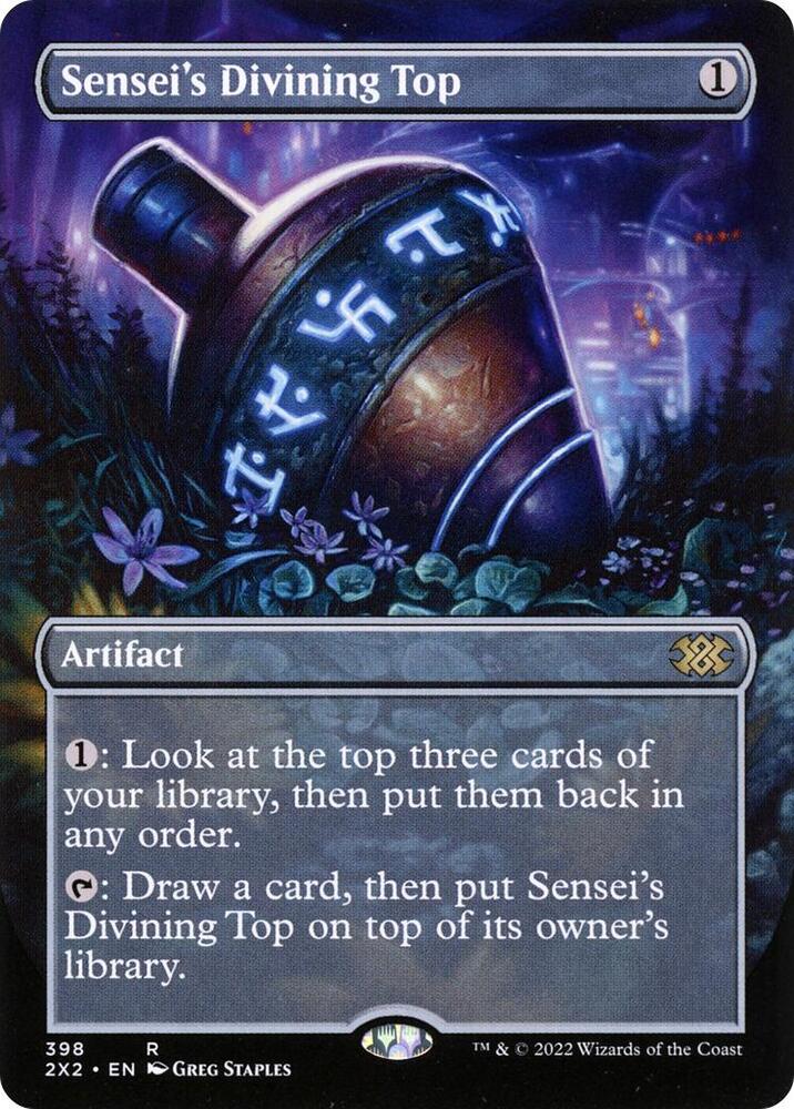 Sensei's Divining Top (Borderless) 398 card from Double Masters 2022