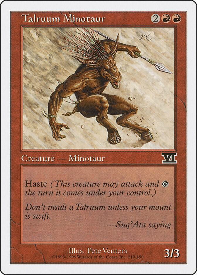 Talruum Minotaur 210 card from Classic Sixth Edition