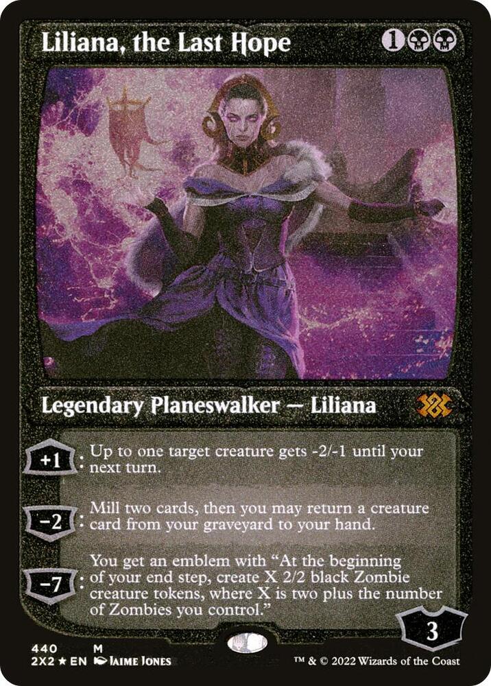 Liliana, the Last Hope (Foil Etched) 440 card from Double Masters 2022
