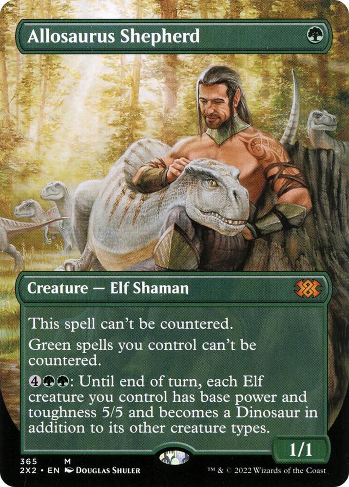 Allosaurus Shepherd (Borderless) 365 card from Double Masters 2022