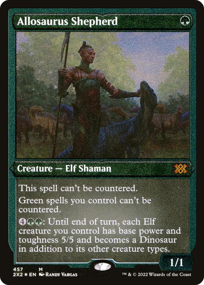 Allosaurus Shepherd (Foil Etched) 457 card from Double Masters 2022