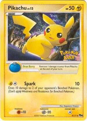 Pikachu (Pokemon Day Stamped) 009/017 card from POP Series 6
