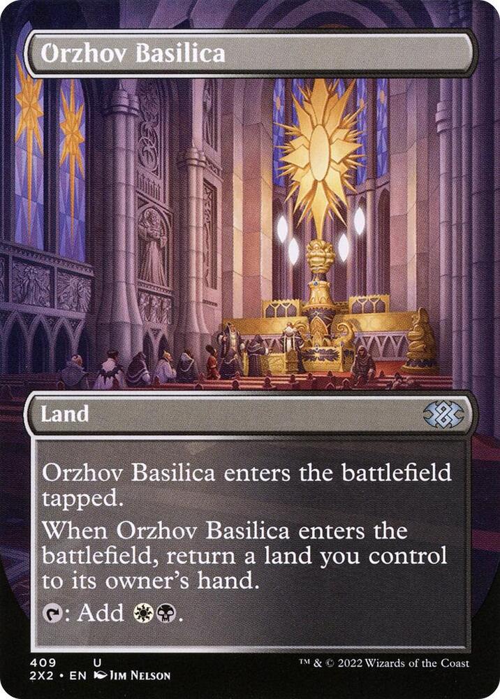 Orzhov Basilica (Borderless) 409 card from Double Masters 2022