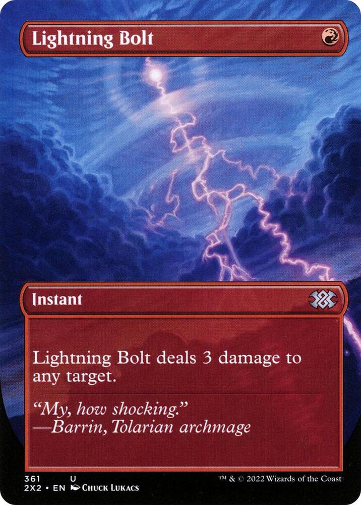 Lightning Bolt (Borderless) 361 card from Double Masters 2022