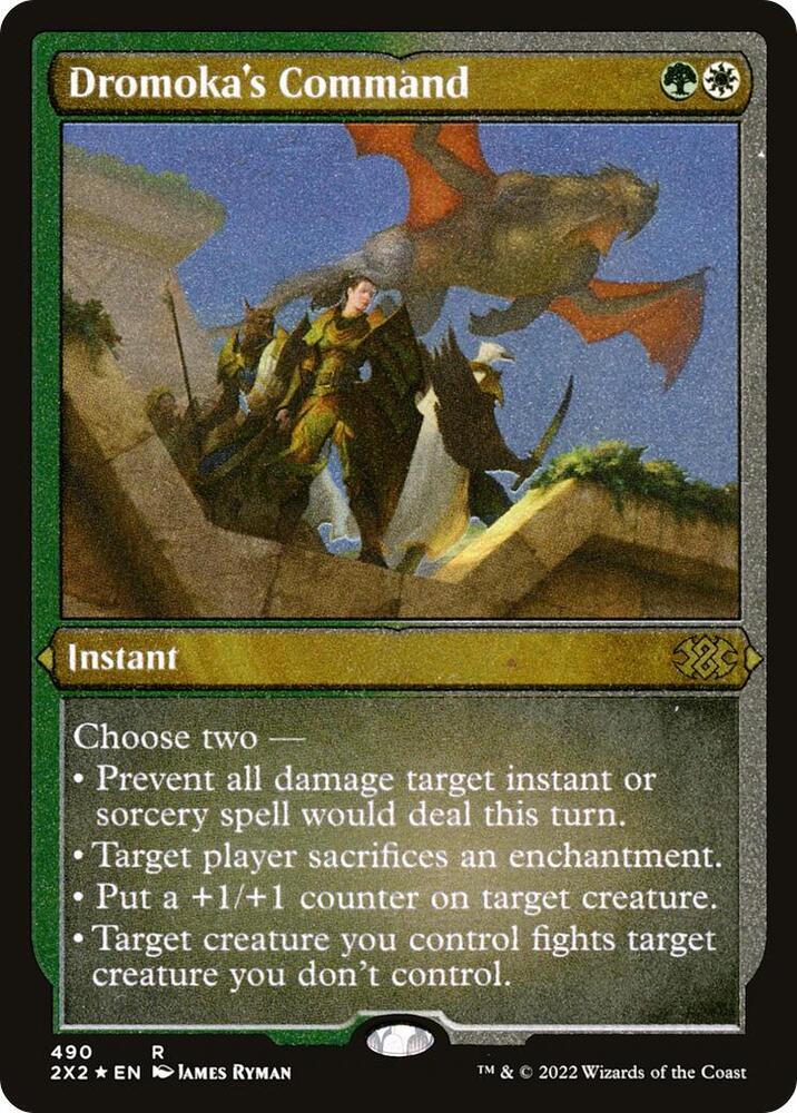 Dromoka's Command (Foil Etched) 490 card from Double Masters 2022