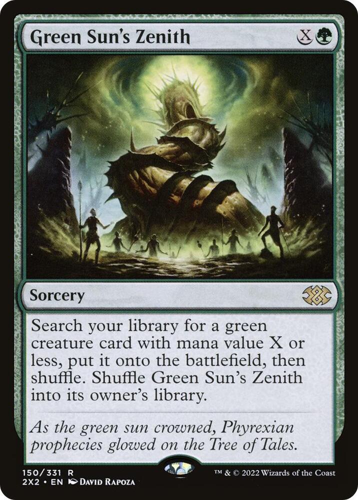 Green Sun's Zenith 150 card from Double Masters 2022