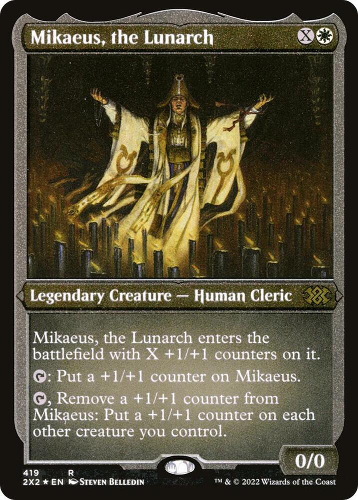 Mikaeus, the Lunarch (Foil Etched) 419 card from Double Masters 2022