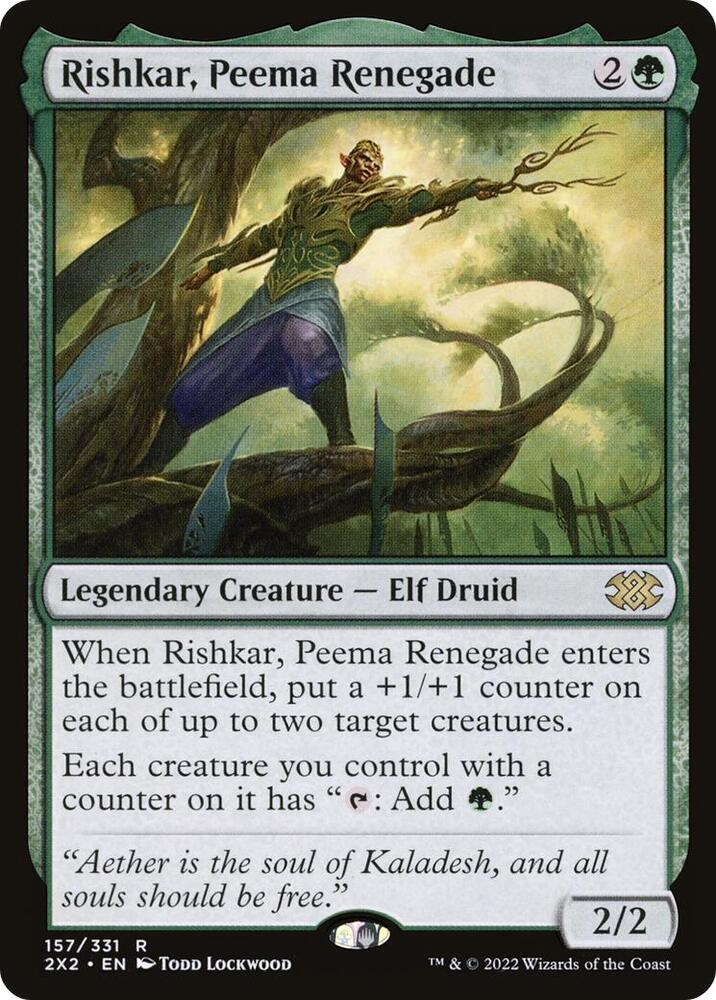 Rishkar, Peema Renegade 157 card from Double Masters 2022
