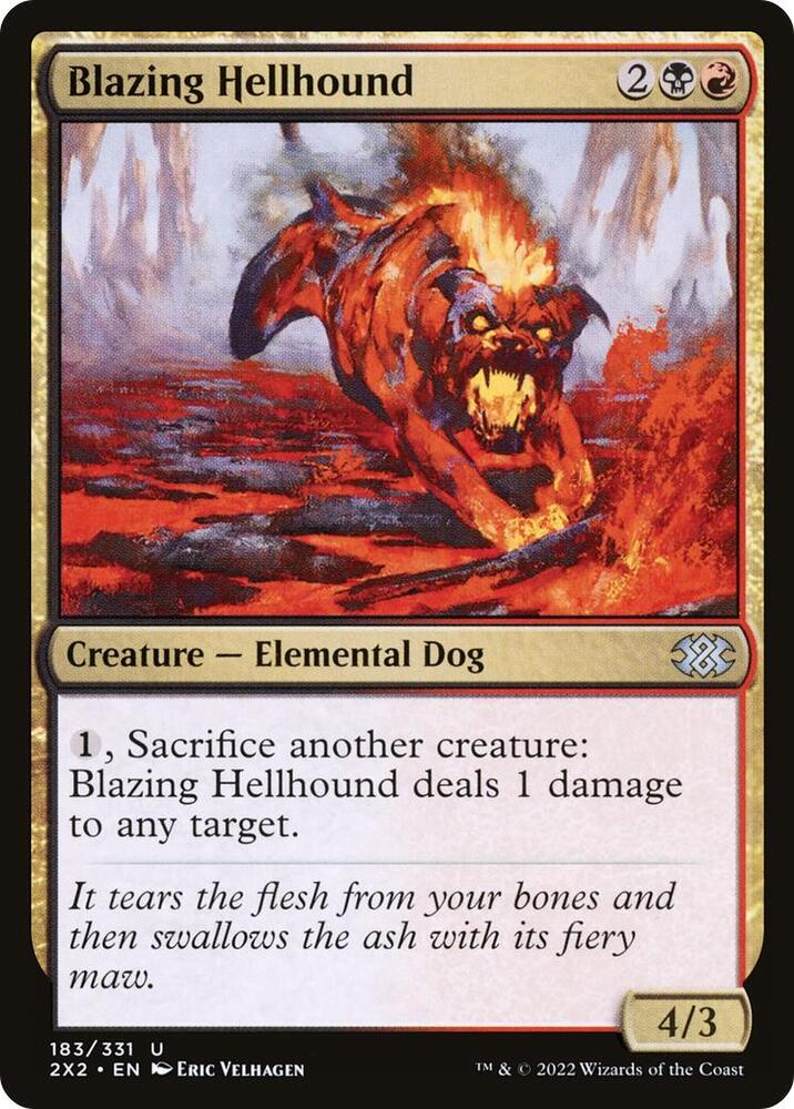 Blazing Hellhound 183 card from Double Masters 2022