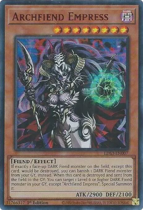 Archfiend Empress (Red) LDS3-EN007 card from Legendary Duelists: Season 3