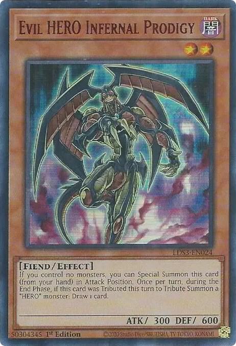 Evil HERO Infernal Prodigy (Red) LDS3-EN024 card from Legendary Duelists: Season 3