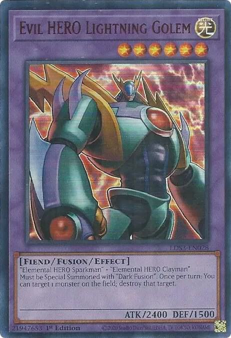 Evil HERO Lightning Golem (Red) LDS3-EN028 card from Legendary Duelists: Season 3
