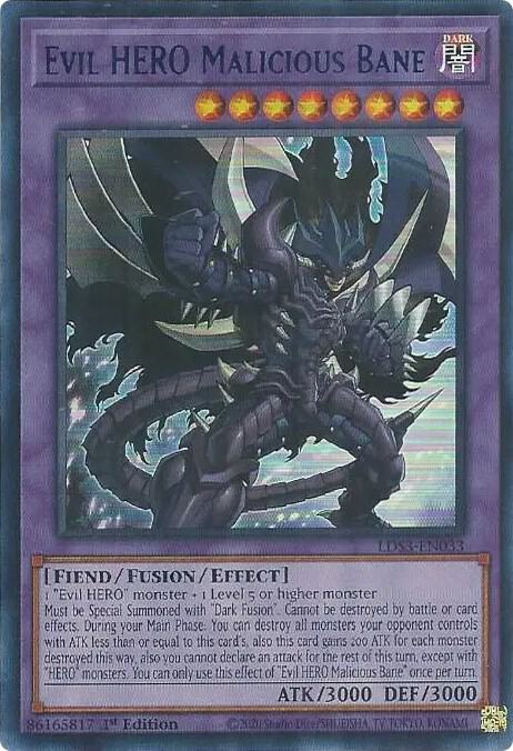Evil HERO Malicious Bane (Blue) LDS3-EN033 card from Legendary Duelists: Season 3