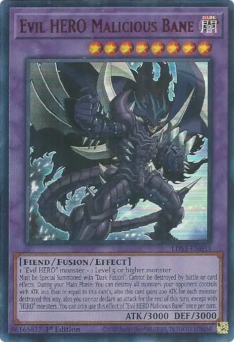 Evil HERO Malicious Bane (Red) LDS3-EN033 card from Legendary Duelists: Season 3
