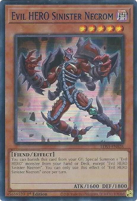 Evil HERO Sinister Necrom (Blue) LDS3-EN026 card from Legendary Duelists: Season 3